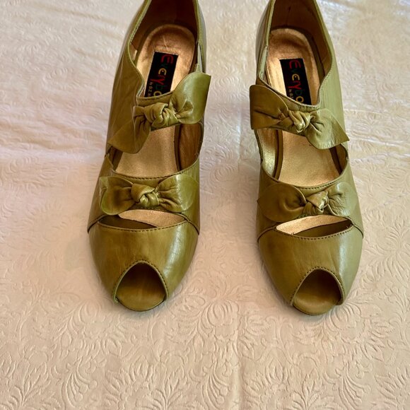 Everybody by bz moda Light Green open Toe Heels Size 40.5 - Picture 2 of 13